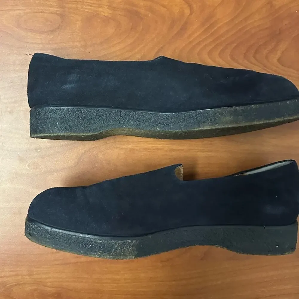 Robert Clergerie Black Suede Slip-On Loafers
